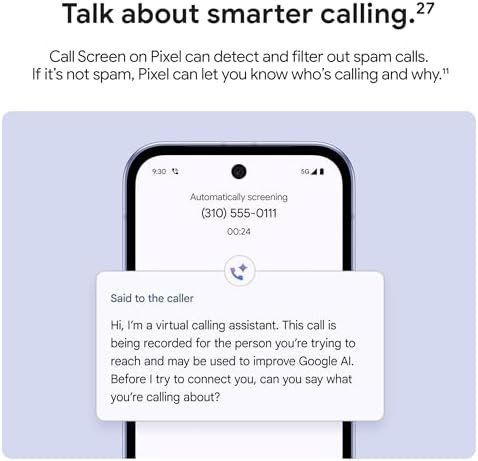 Google Pixel 9a with Gemini - Unlocked Android Smartphone with Incredible Camera and AI Photo Editing, All-Day Battery, and Powerful Security - Obsidian - 128 GB : Cell Phones & Accessories - Image 7