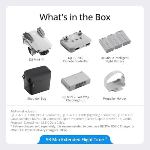 DJI Mini 4K Fly More Combo, Drone with 4K UHD Camera for Adults, Under 249 g, 3-Axis Gimbal Stabilization, 10km Video Transmission, Auto Return, 3 Batteries for 93-Min Max Flight Time, QuickShots : Toys & Games - Image 7